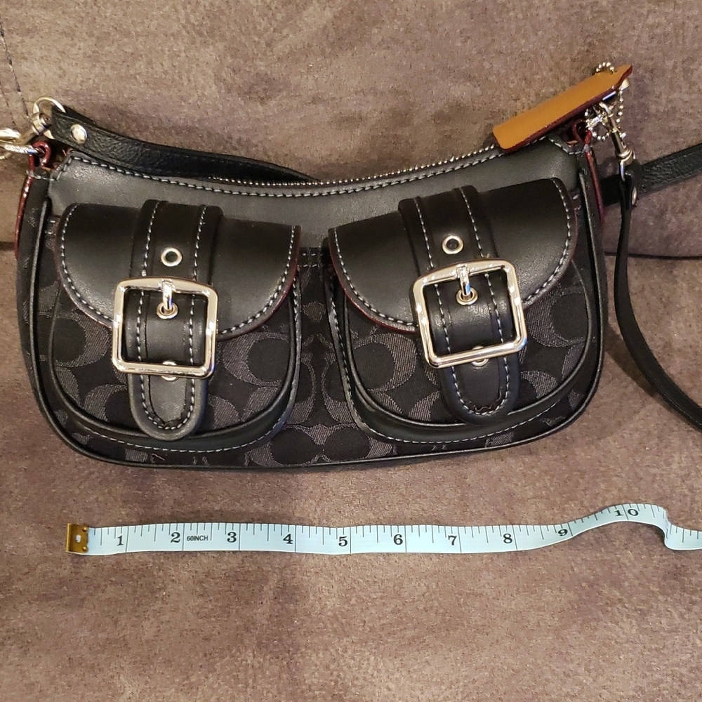 Coach Black Crossbody Bag with Buckle Details